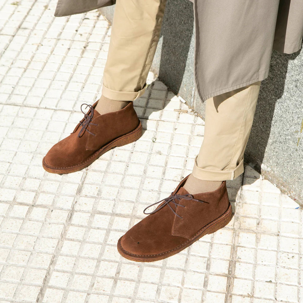 Peña Brown Suede: By hand, for you